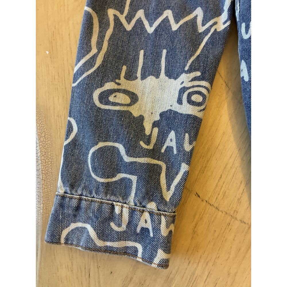 Diamond Supply X Basquiat Doodle Denim Jacket Limited All Over Graphic Print S - Picture 5 of 16